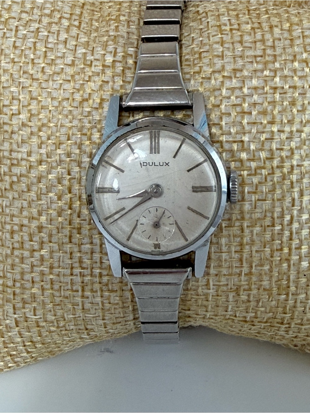 vintage Dulux mechanical wristwatch sub-dial mid century minimalist 1950s-60s
